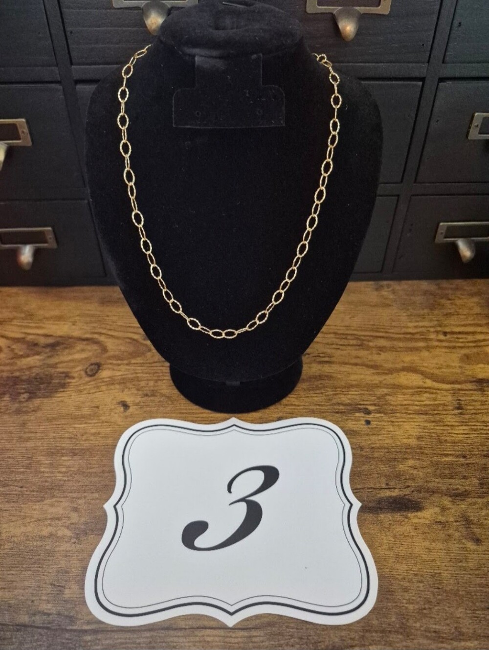 Hale Finery | Hand Cut + Linked Gold Plated Necklace | Textured